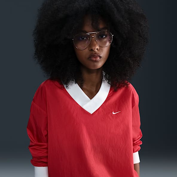 Nike red top womens discount